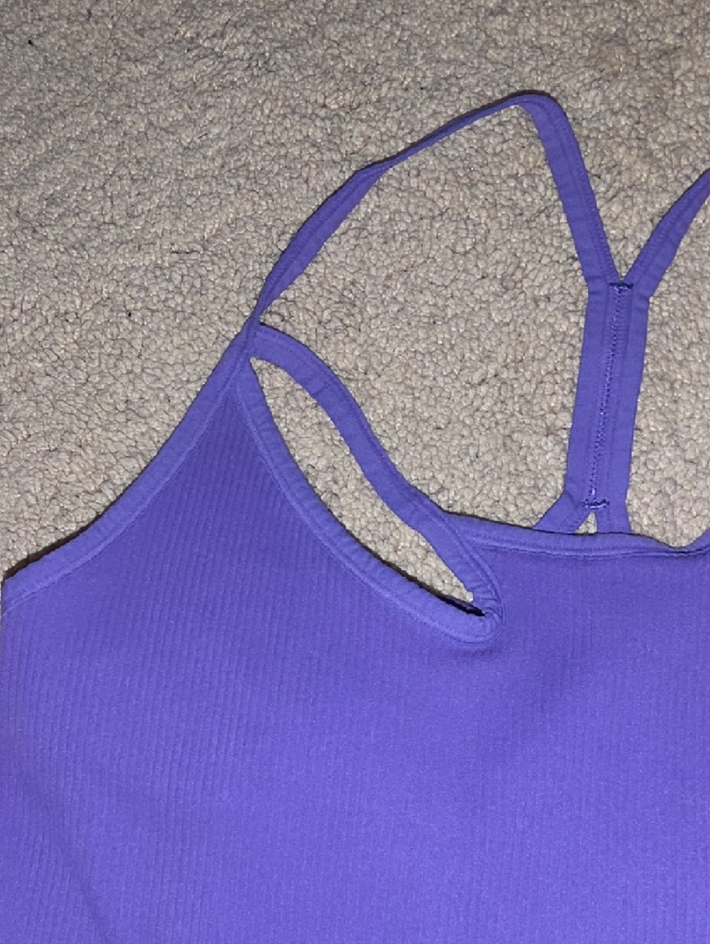 NUX Purple Ribbed Racerback Cami - Picture 2 of 4